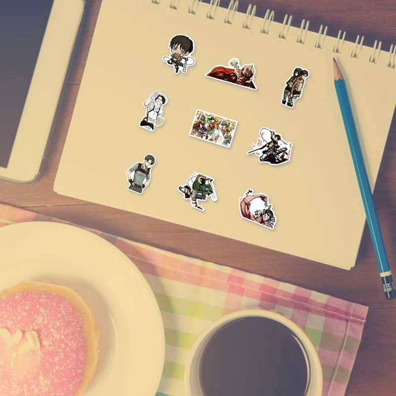 Наклейки из ПВХ атака на Титанов 100 шт./лот|Канцелярские наклейки| |