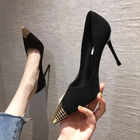 high heels womens stiletto heels 2020 autumn new all match womens shoes black sexy temperament pointed toe single shoes women