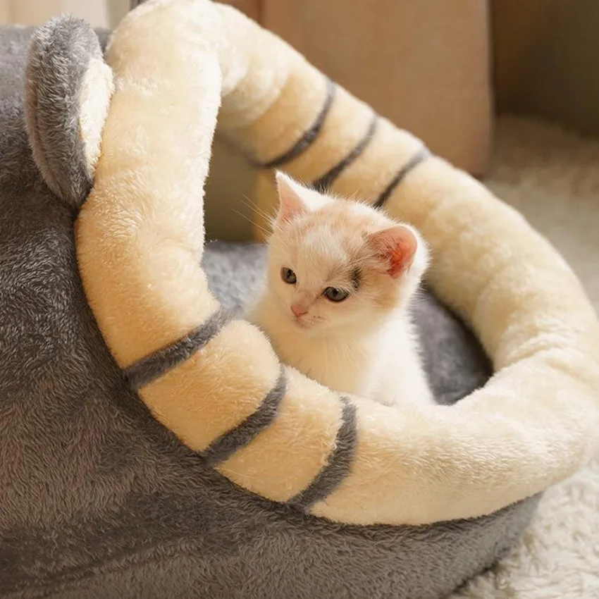

Soft Cat Bed Winter Warm House Cave Pet Dog Sofa Nest Kennel Kitten Bed House Sleeping Bag for Small Dogs Supplies Four Seasons