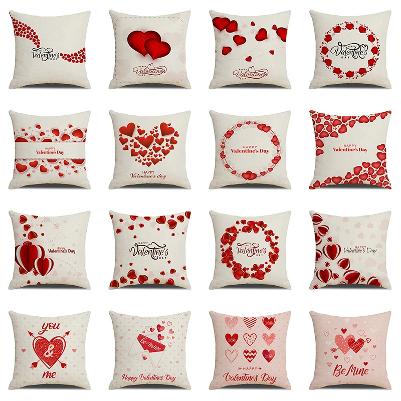 

45*45cm Valentine's Day Decoration Pillowcase Sofa Cushion Case Polyester Pillow Case Wedding Party Decor Pillow Covers Ornament