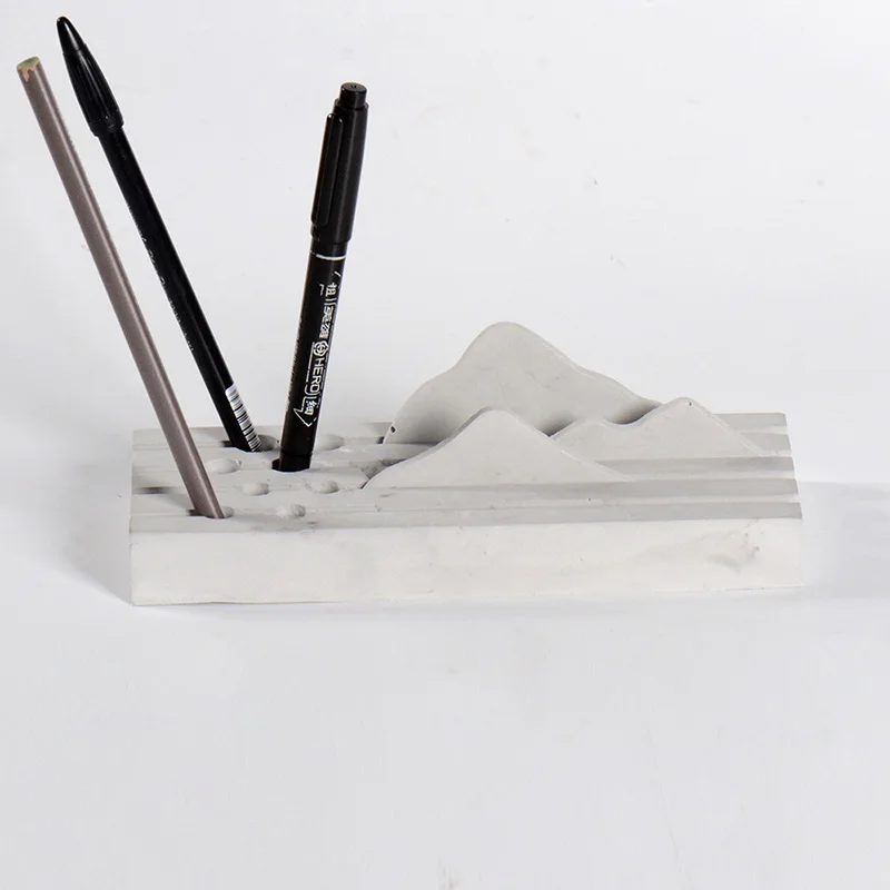 

Rectangle Pen Holder Cement Molds Handmade Desk Decorative Tool