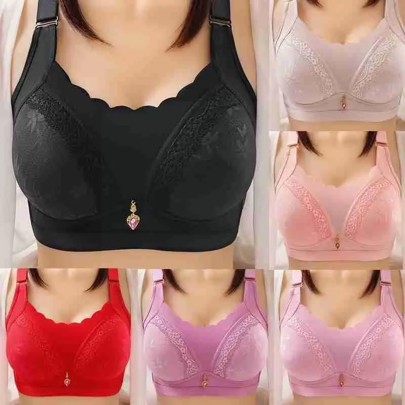 

Women's Fashion No Steel Ring Large Size Underwear Thin Full Bra Adjustable Gathered Breathable Bra Bra Ultra-thin Cup Wire D8W5