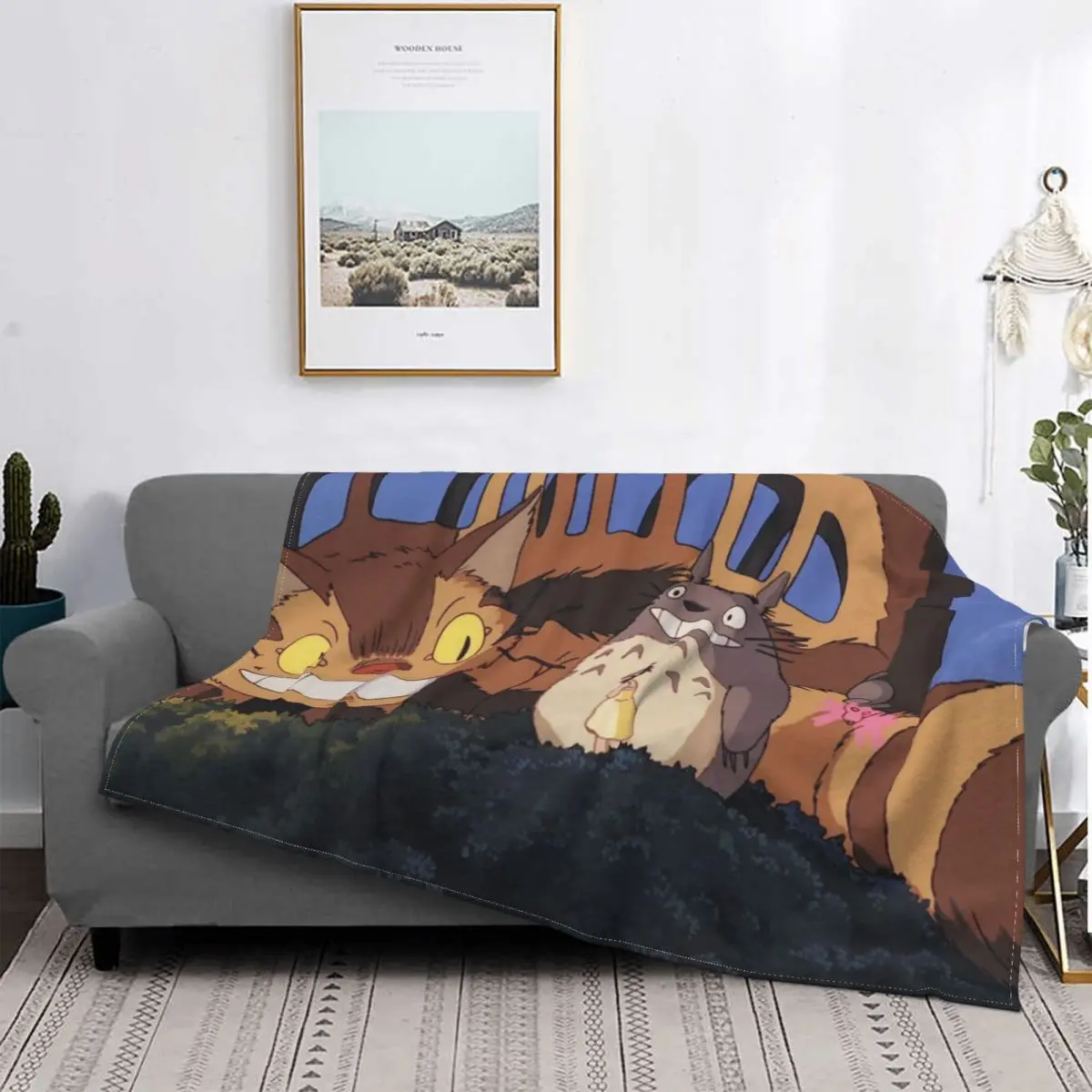 

Totoro Mei Animated Movie Blanket Flannel Heart Cozy Soft FLeece Bedspread