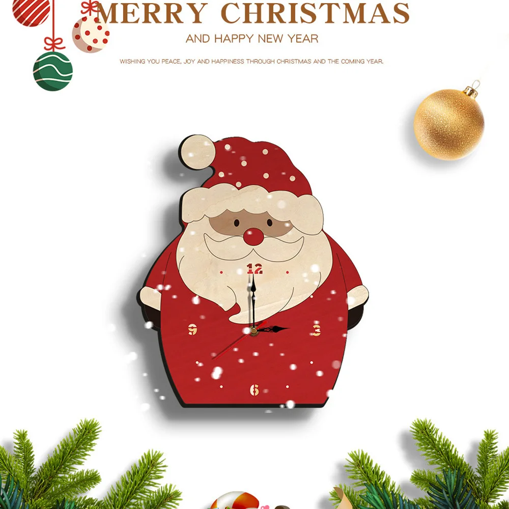 

Креативные рождественские украшения, настенные часы в гостиной, Мультяшные игрушечные часы с Санта-Клаусом
