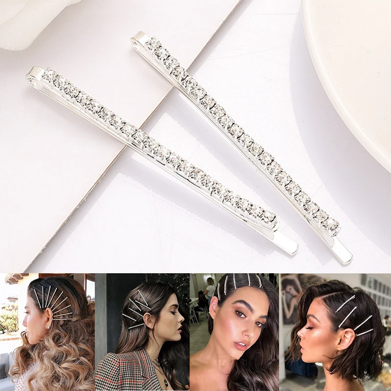 1 шт. блестящие простые корейские стильные Стразы заколки для волос милая шпилька