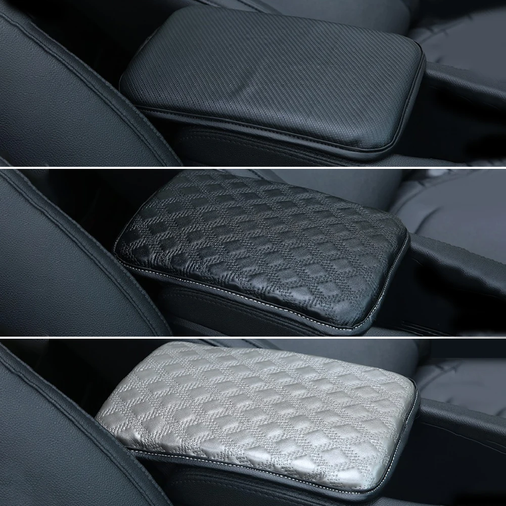 

1pc Universal Car Armrest Pad Cover Automobiles Car Center Console Armrest Cover PU Leather Cushion Protector Universal Fit