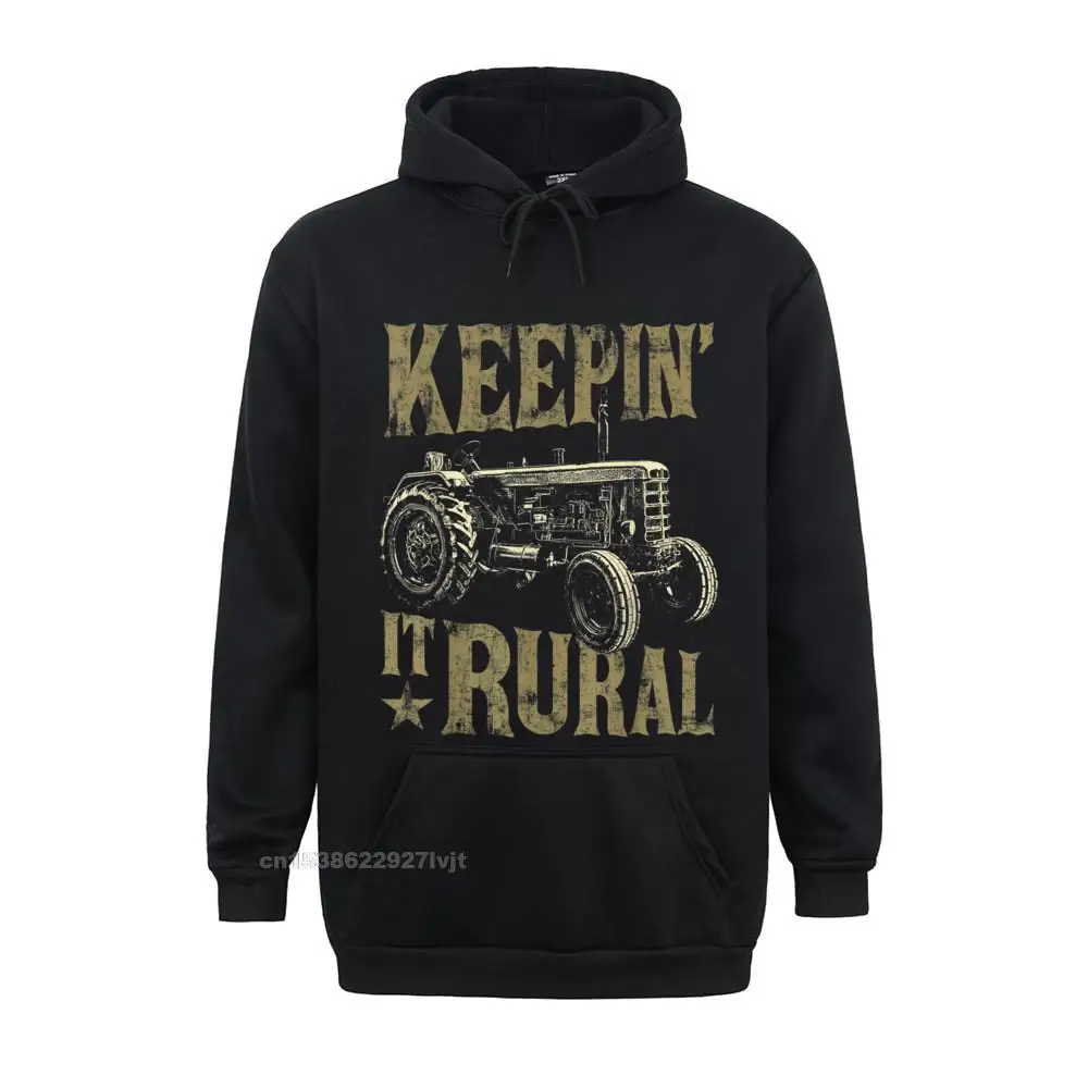 Keeping It Rura Funny Tractor Farm Tractor Farmer Men Hoodie Print Tees Cotton Boy Hooded Hoodies Print Oversized