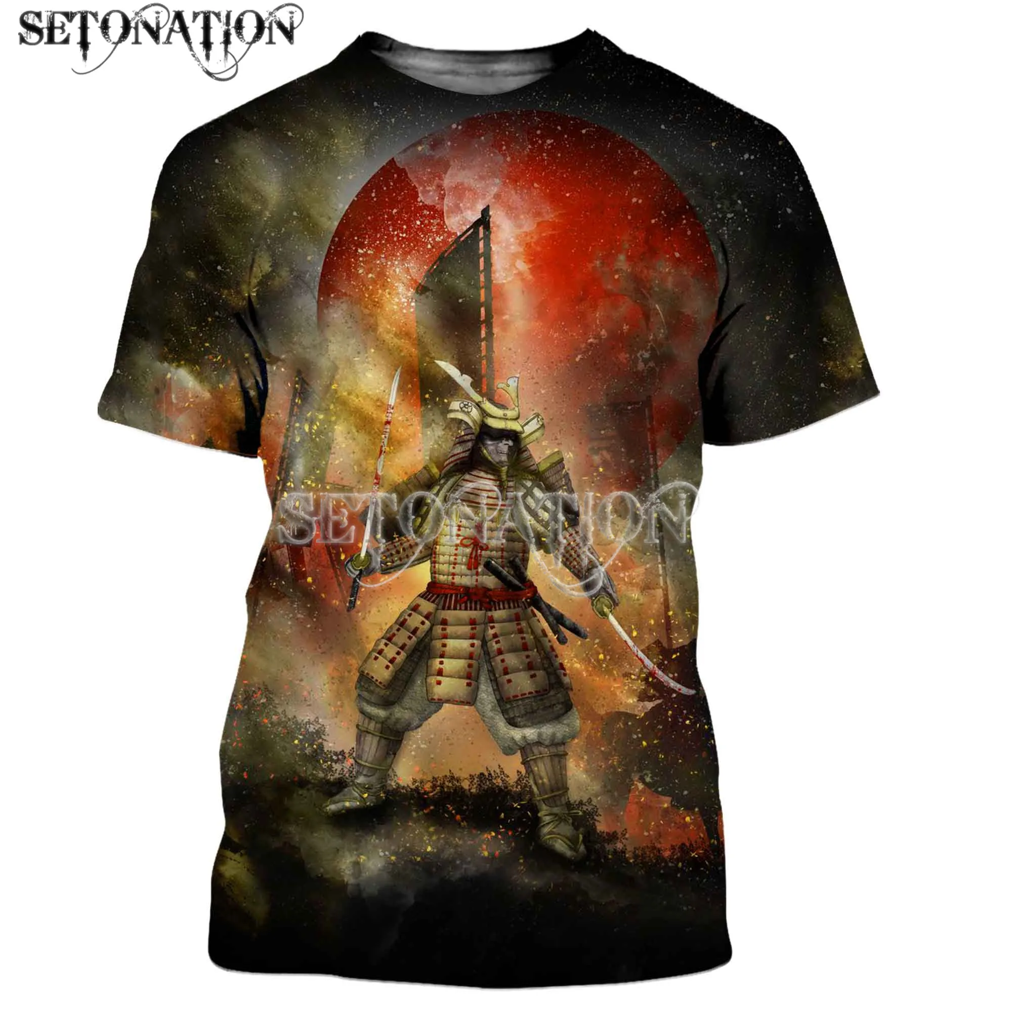 Футболки Samurai для мужчин и женщин Повседневная футболка с 3D принтом уличные топы