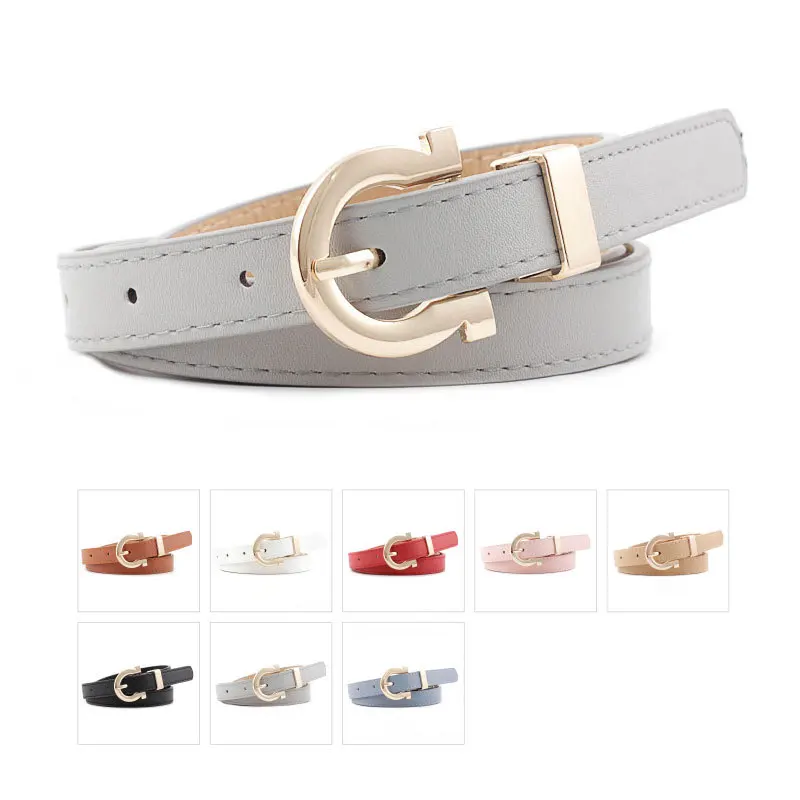 

2019 New Casual Women Belt Fashion PU Leather Belts Vintage Style Gold Pin Buckle Waist Belt 107cmx1.8cm Hot Sale Female Belts