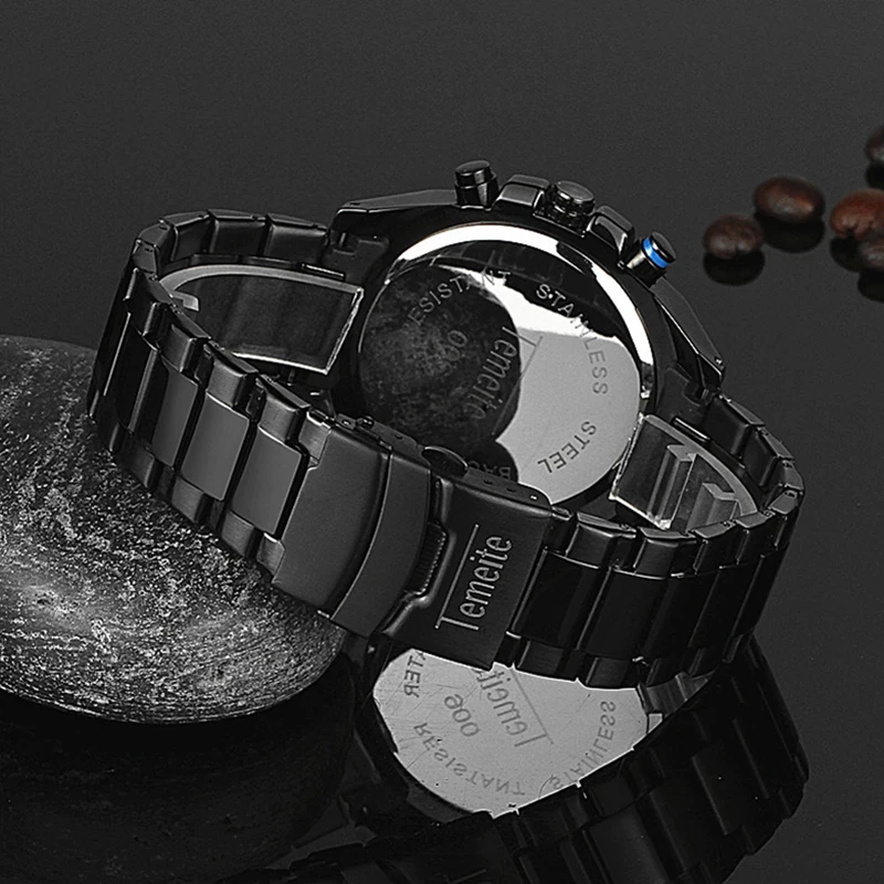Temeite Для мужчин спортивные часы Водонепроницаемый бренд класса люкс кварцевые