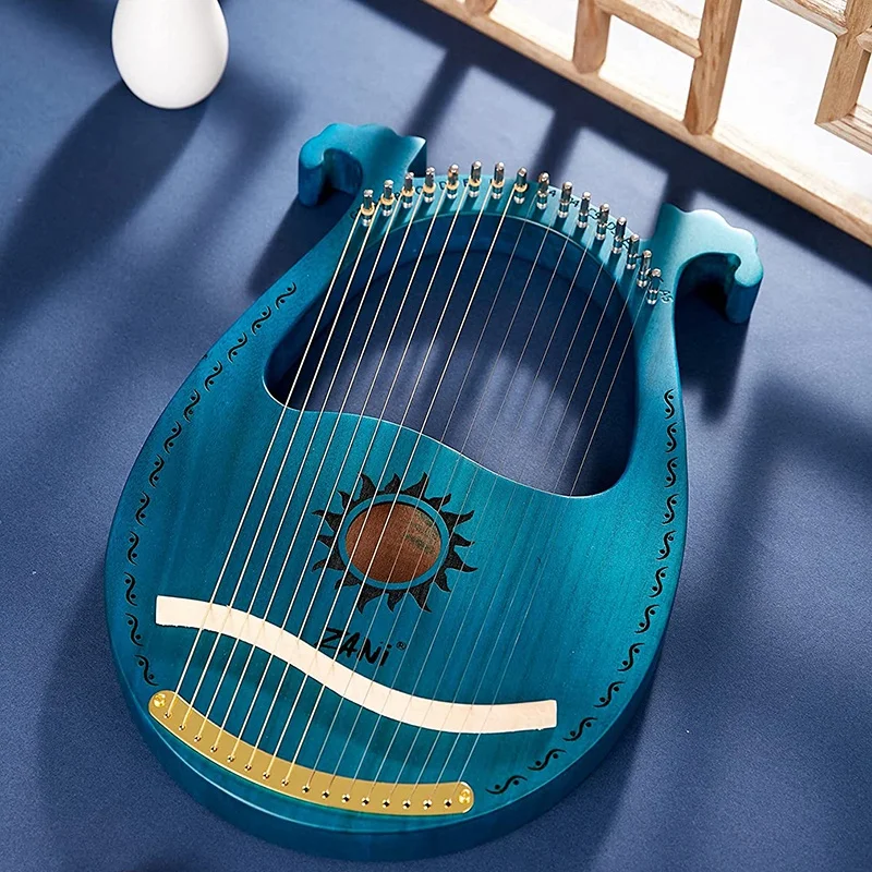 

ZANi Lyre Harp,16 String Mahogany Lyre Harp,16 String Lyre Unique Patterns Carved Phonetic Symbol,for Music Lovers Beginners,Etc