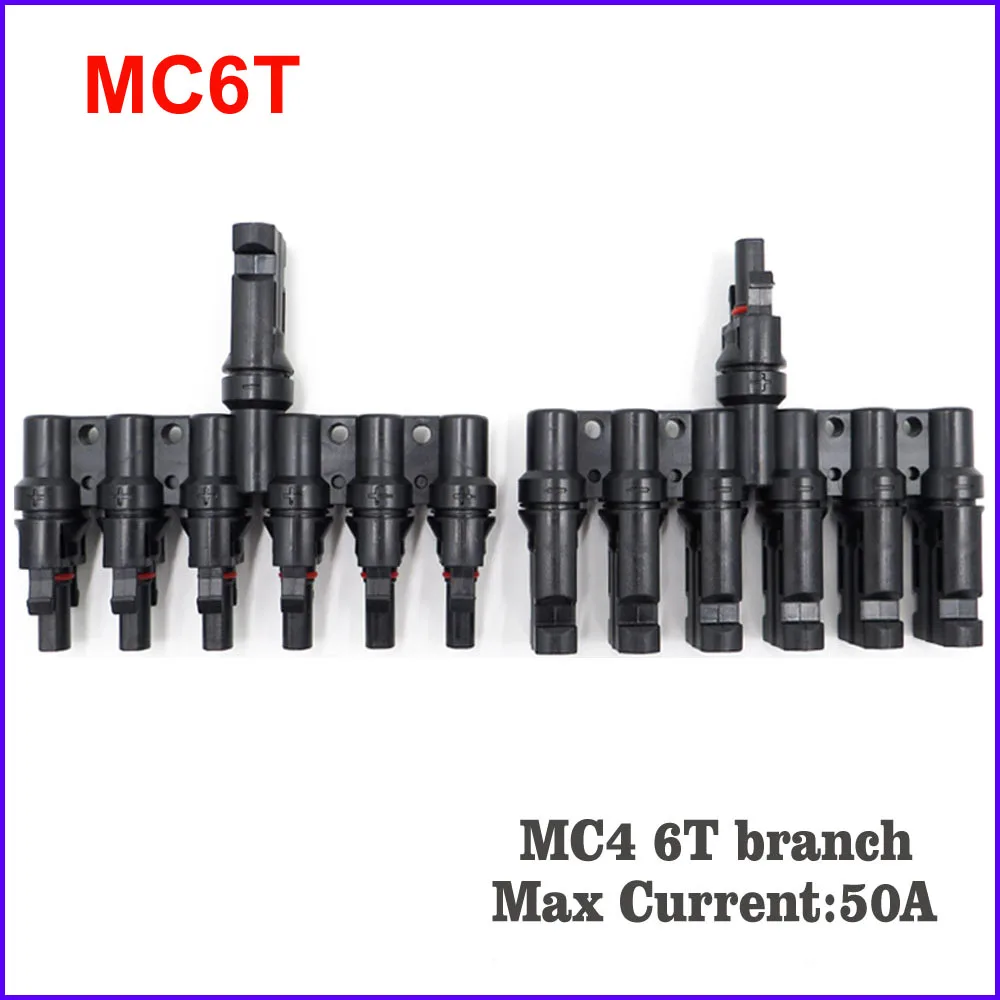 MC4 T, 3T, 4 T, 5T филиал параллельное подключение 30A 50A 1000V Электрический Солнечный MC4 разъем фотоэлектрических Панель кабель провод подключения