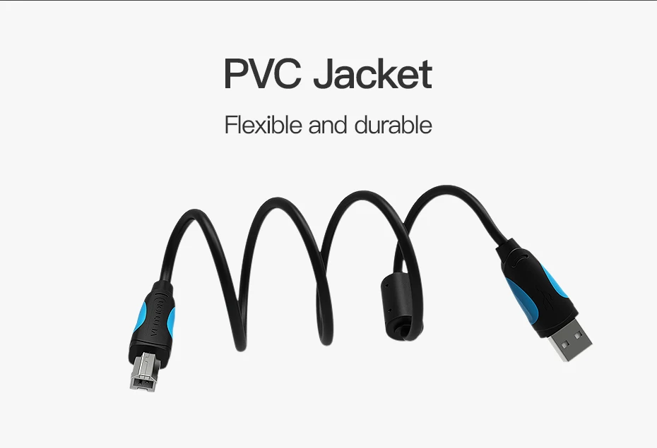 Vention USB 2,0 кабель для печати USB 2,0 type A Male To B Male Синхронизация данных сканер USB кабель для принтера 1 м 2 м для принтера hp Canon Epson