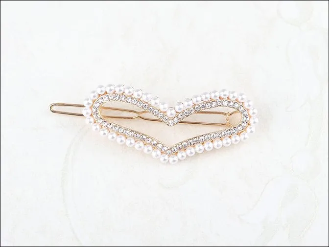 

Fashion Girls Hollow Metal Hairpins Pearls Bow Frog Hair Clip Geometric Shape Alloy Frog Clip Elegant Hairgrip Hair Accessories