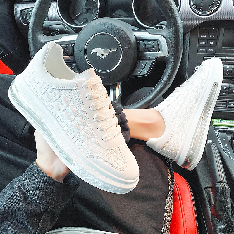 

Luxury Brands White Split Leather Men Chunky Sneakers Shoes Lace Up Tenis Feminino Zapatos De Mujer Platform Women Running Shoes