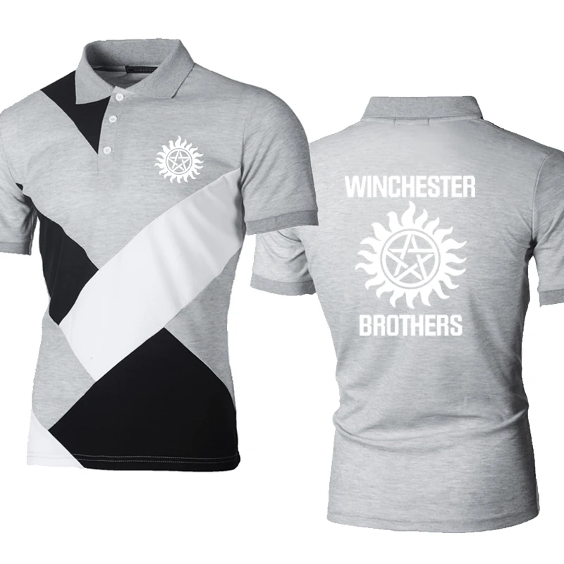 

Men's POLO shirt Winchester Brothers Printing Summer Casual Splicing POLO shirt High Quality Cotton Men's short sleeve