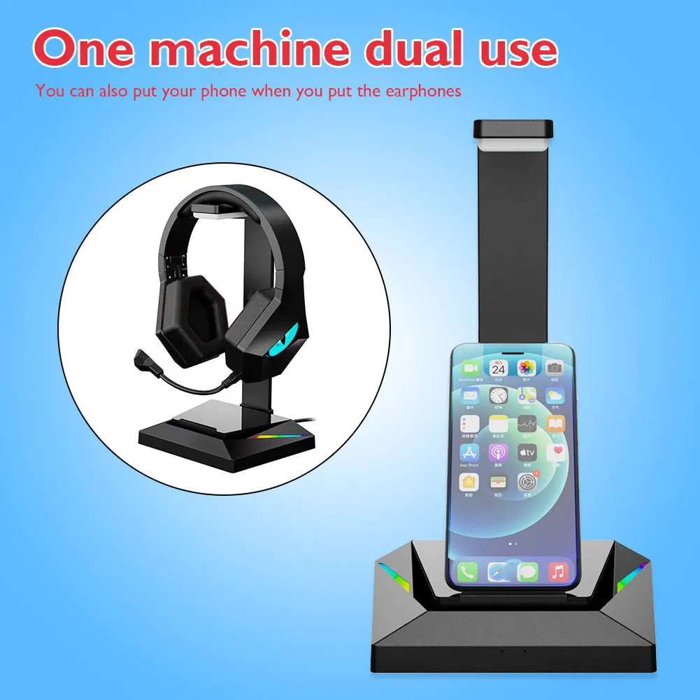 

Headset Earphone Hanger Holder RGB with Aluminum Alloy Desktop Display Headphone Headset Stand Earphone Accessories