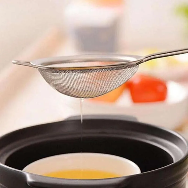 

Steel Wire Fine Mesh Sieve Oil Strainer Flour DIY Tools Kitchen Baking Sifter Colander Filtering S6Z9