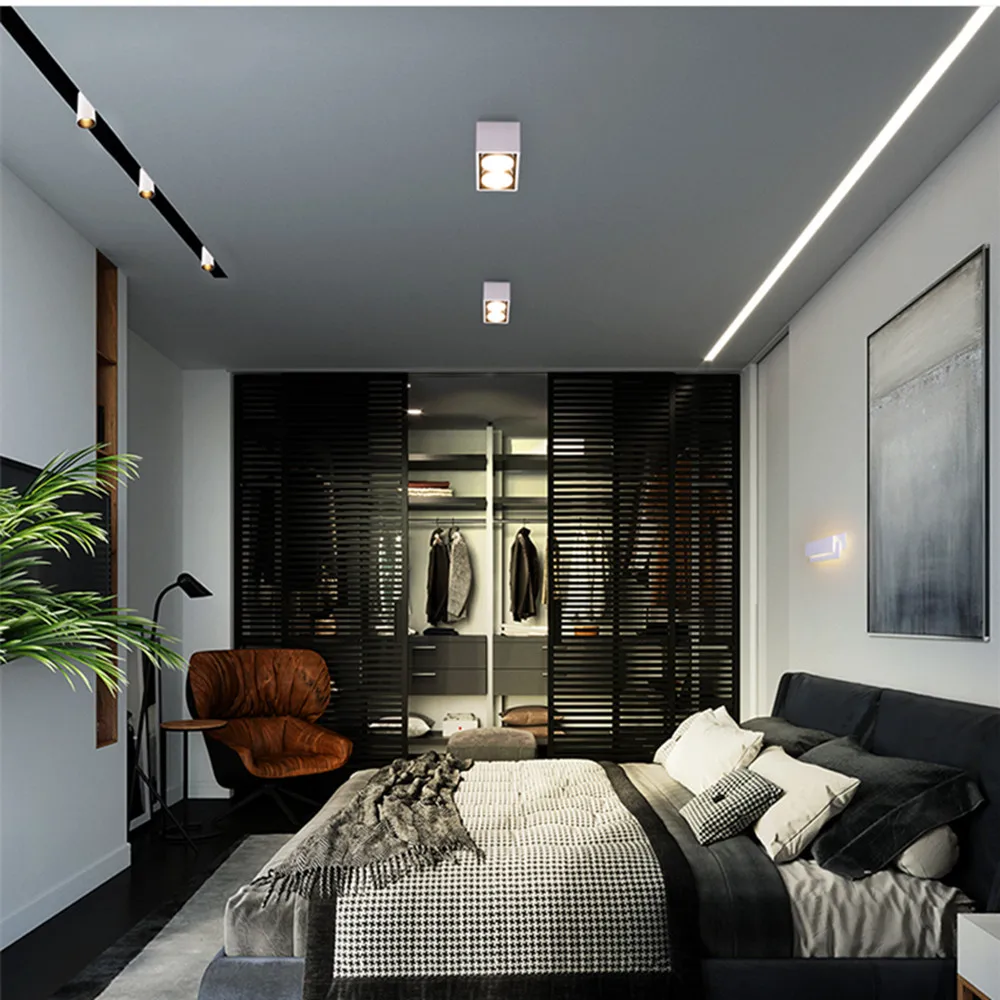 

[DBF]Not Dimmable Square LED Surface Mount Downlight with Replaceable LED Lamp 7W 9W 12W LED Spot Light for Living room Bedroom