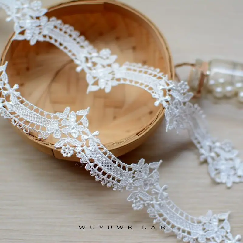 Ажурные вязаные цветочные кружевные ленты длиной 2 м Водорастворимая черная и