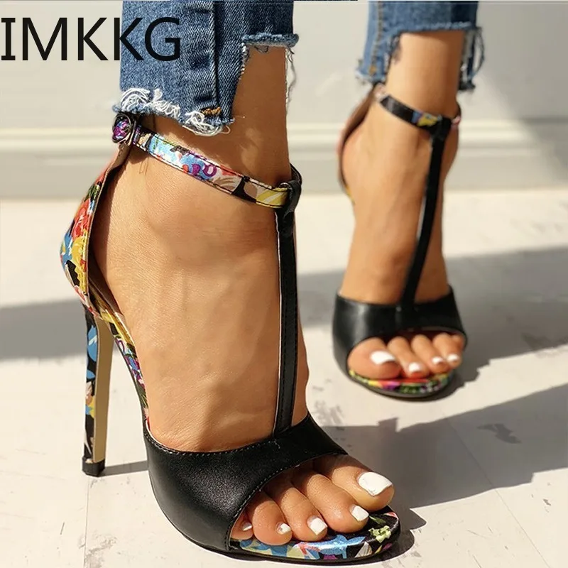 Женские босоножки Босоножки на высоком каблуке с Т образным ремешком Femme