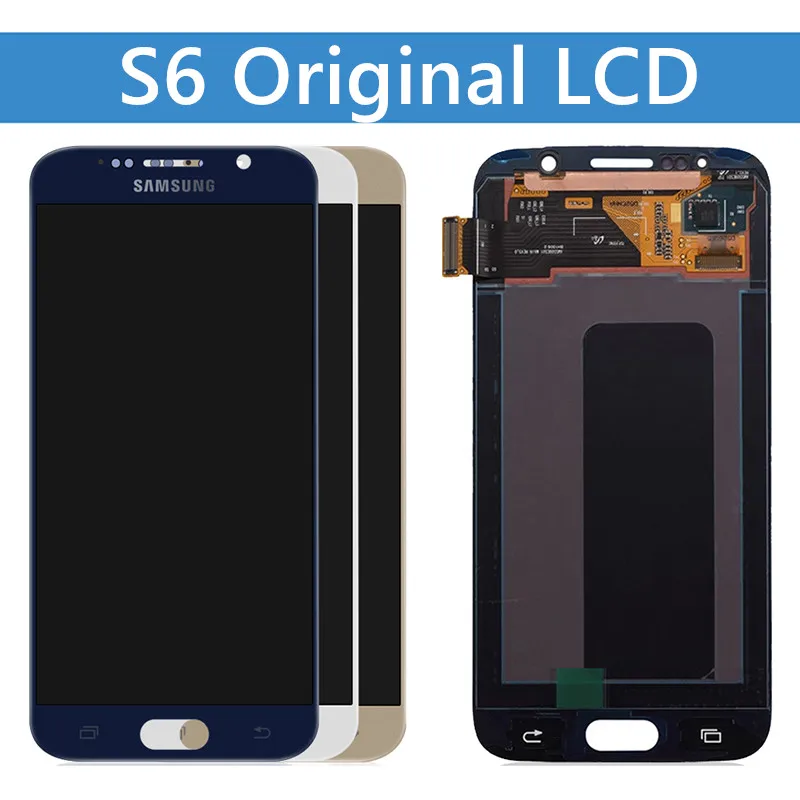 Pantalla LCD Original de 5,1 pulgadas para Samsung Galaxy S6, montaje de digitalizador con pantalla t&aacute;ctil para Samsung S6, G920, G920F-0