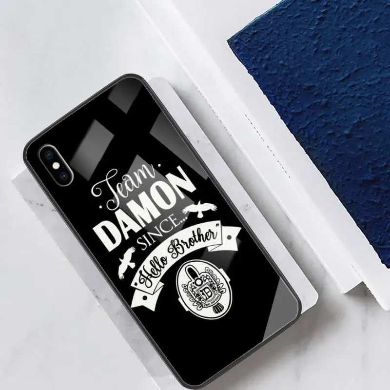 

The Vampire Diaries Glass Phone Case Fundas Coque for IPhone 12 11 Pro Max Cases XR XS 7 8 Plus Cover Accessories Carcasa
