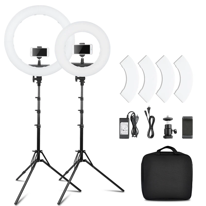 Диммируемый кольцевой светильник Travor двухцветная лампа для макияжа 12 дюймов 18 3200