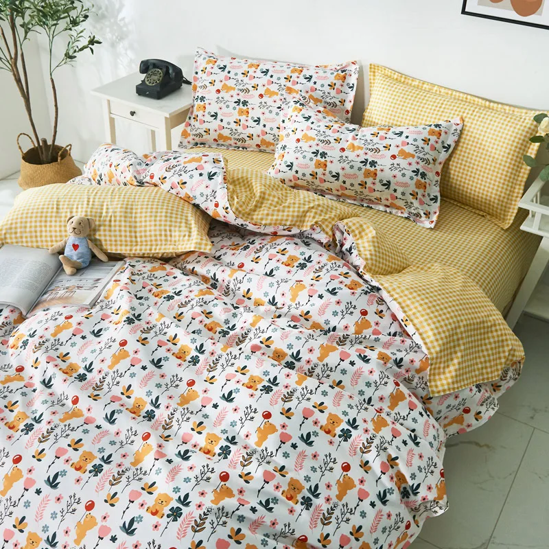 

Постельное белье в скандинавском стиле, простыни и наволочки, Комплект постельного белья в скандинавском стиле, постельное белье, покрывал...