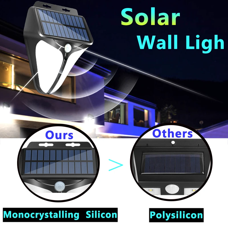 

Solar Wall Lights With Motion Sensor Outdoor Solar Landscape Lights Waterproof Warning Wall Lamp for Garden Path Yard Driveway