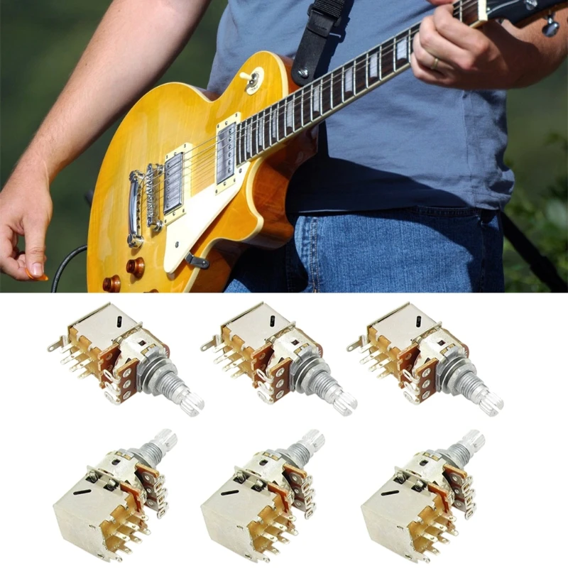 

3Pcs Full Size Long Split Shaft Electric Guitar Bass Volume Tone Pots Potentiometer A500k/B500k