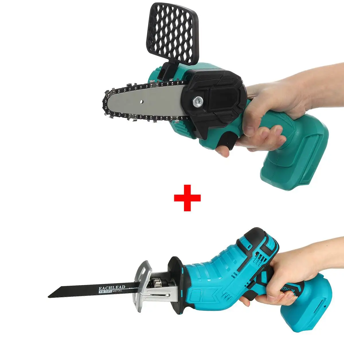 

2 Model Mini Electric Saw Cordless Reciprocating/Chain Saw Woodworking Cutting Household DIY Power Tool for 18V Makita Battery