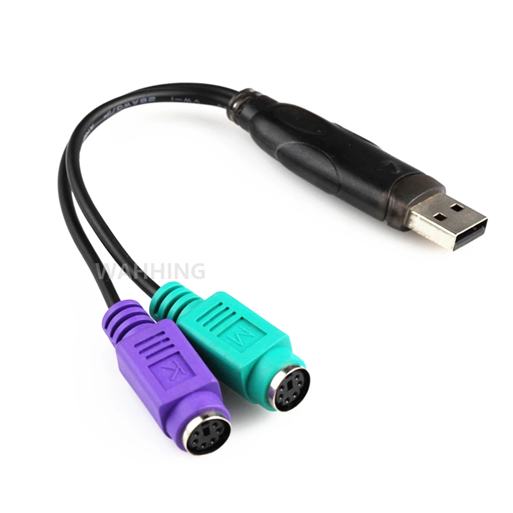 Переходник USB/PS2 PS/2 для клавиатуры мыши компьютера KVM-сканера черный HY1501 |