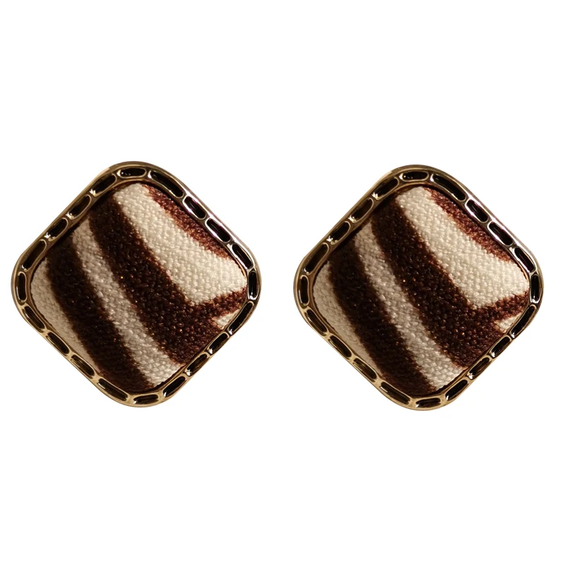 

S925 needle Retro Jewelry Square Earrings Hot Selling Vintage Temperament Metal Alloy Warm Cloth Stud Earrings For Girl Gifts
