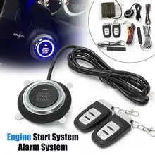 Car Alarm with Autostart Ignition System Keyless Car Access Engine Start Kit Car Stop Button Central Locking with Remote Control