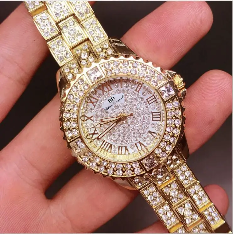 Женские Стразы женские часы с бриллиантовым камнем нарядные браслет из