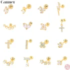 Серьги-гвоздики женскиемужские из серебра 925 пробы, с 4 зубцами, 1 шт.