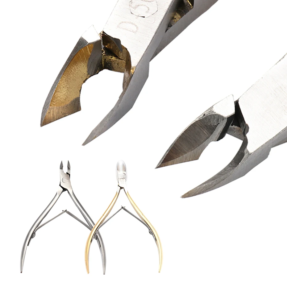 Профессиональные ножницы для кутикулы ногтей золотистого и серебристого цвета