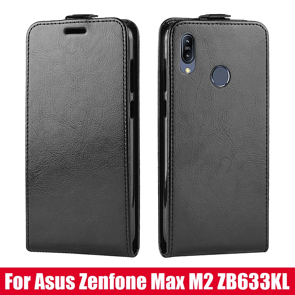 Флип-кожаный чехол для Asus Zenfone Max Pro M2 ZB631KL X01BD Роскошный из искусственной кожи ZB633KL