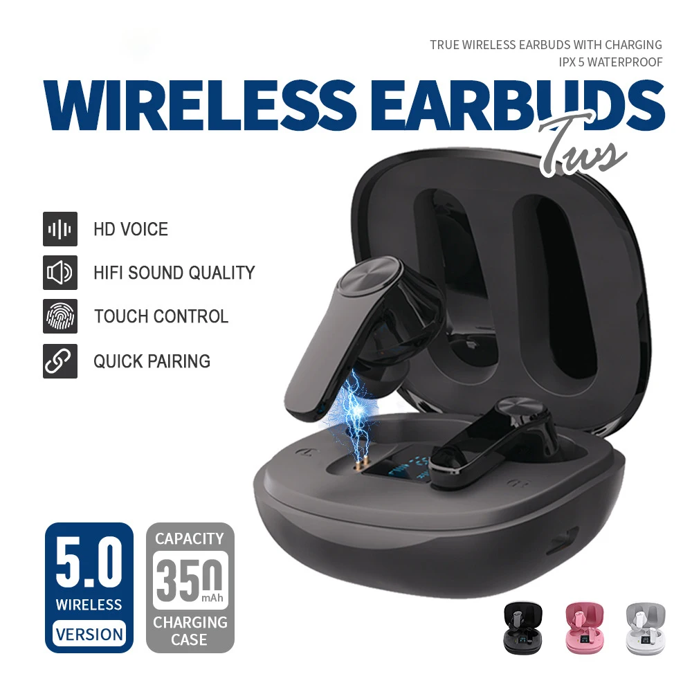 

TWS Bluetooth 5,0 Kopfhörer 300mAh Lade Box Drahtlose Kopfhörer 9D Dual Stereo Sport Wasserdichte Ohrhörer Headsets Mit Mikrofon