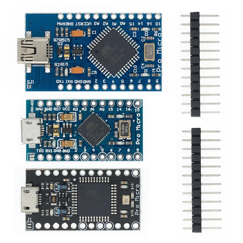 Pro Micro ATMEGA32U4 5V/16 МГц модуль с Загрузчиком для arduino Мини USB/Micro USB 2 ряда штыревой