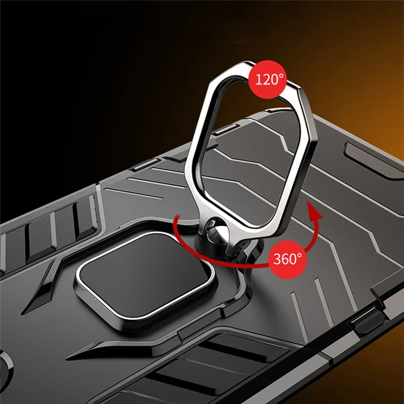 Ударопрочный чехол для Pocophone F1 с магнитным кольцом пальцев Матовый ПК + TPU Xiaomi