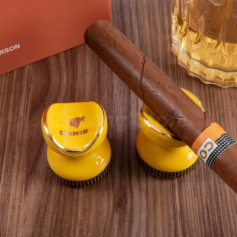 COHIBA Желтый классический керамический портативный дорожный держатель для сигар