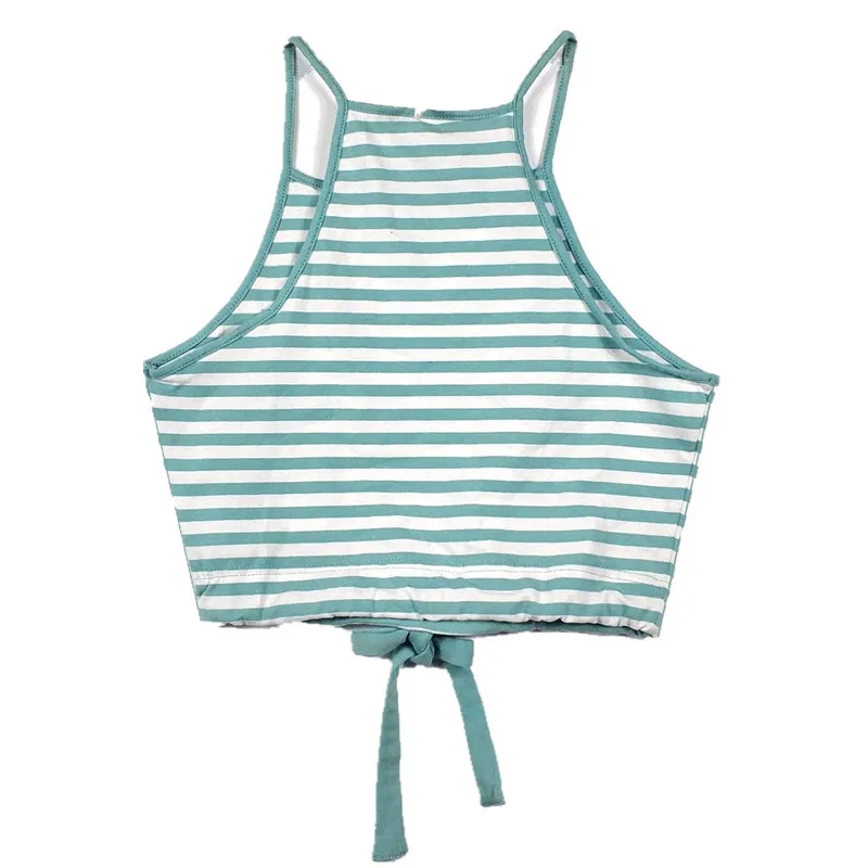 Женский укороченный топ на вышивка в полоску | Женская одежда