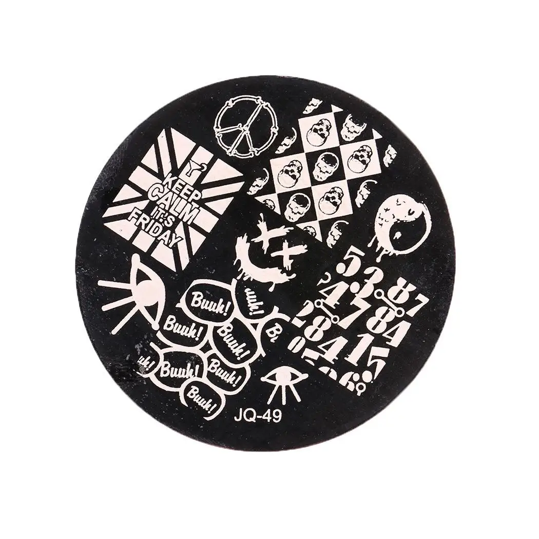 Women Fashion Stainless Steel Manicure 3D Decoration Nail Art Printing Silver Template Number Alphabet | Красота и здоровье