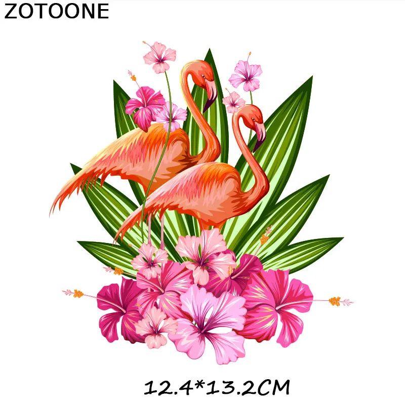 ZT1160 ZOTOONE модные нашивки с фламинго для одежды Аппликации «сделай сам» железо на теплопередачи патч аппликация на одежде термо-Стикеры для одежды E - Цвет: ZT1160
