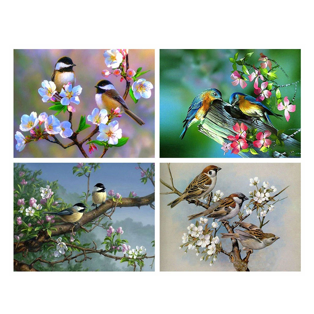 Набор для алмазной живописи с птицами 5D вышивка цветами полноразмерная мозаика