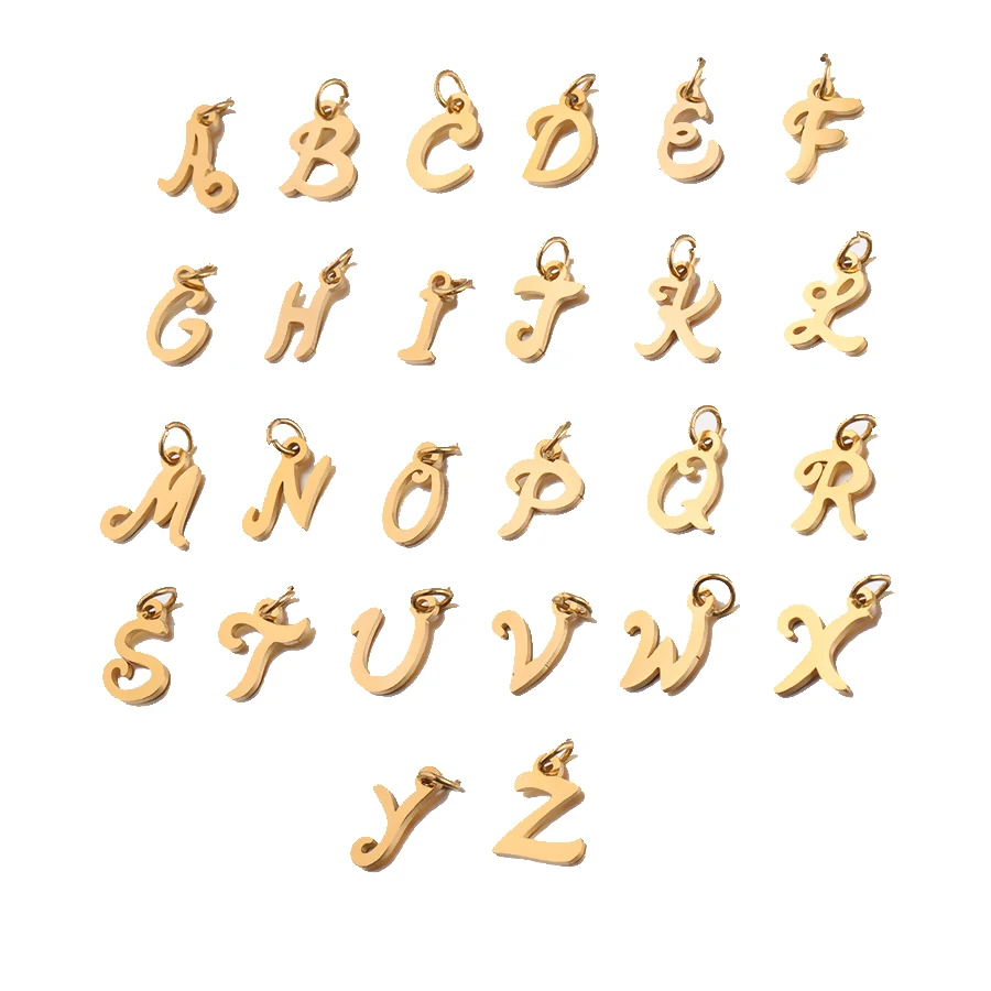 5 шт. подвески из нержавеющей стали с 26 буквами брелоки для браслетов и ожерелий