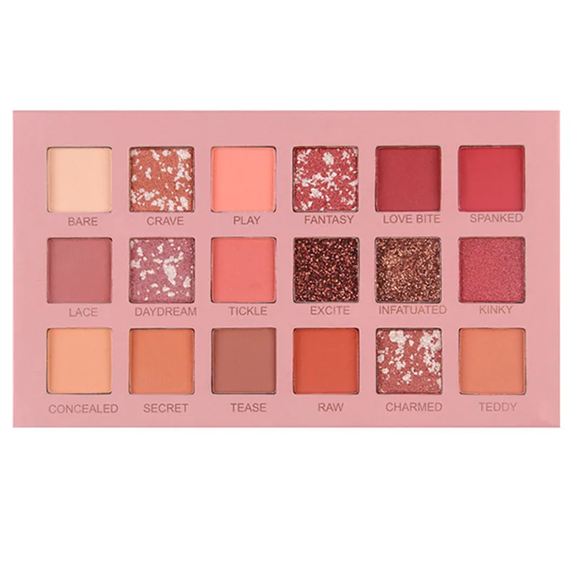 Палитра теней для век 18 цветов нюдовые блестящие матовые мерцающие долговечные