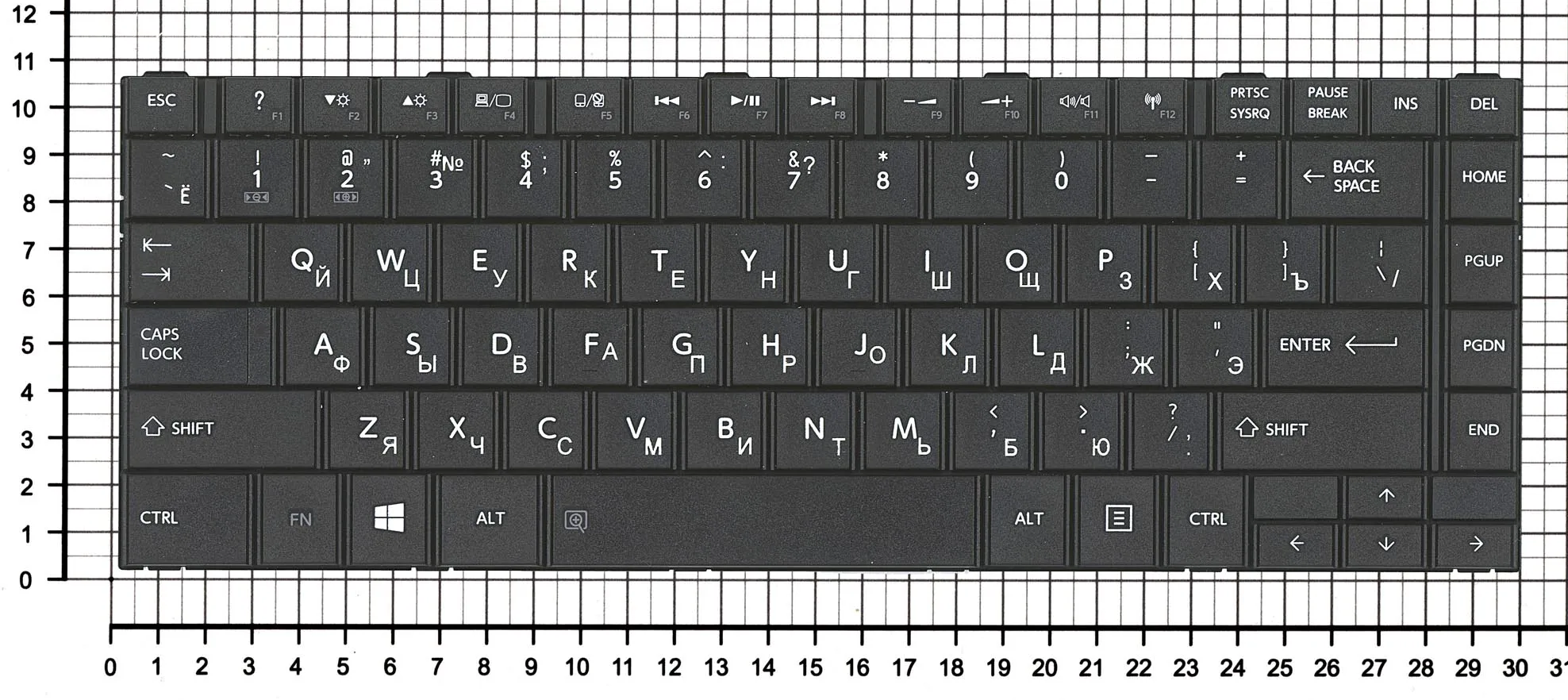 Keyboard for Toshiba Satellite p845 Black | Replacement Keyboards